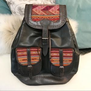 Hand Crafted ⚜️ Hand Forged Leather & Alpaca Wool Embroidered Back Pack